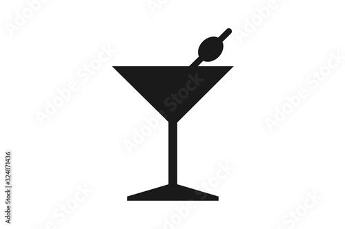 cocktail Icon, wine glass icon Vector illstration