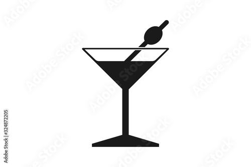cocktail Icon, wine glass icon Vector illstration
