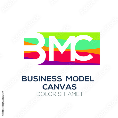 Creative colorful logo , BMC  mean (business model canvas) .