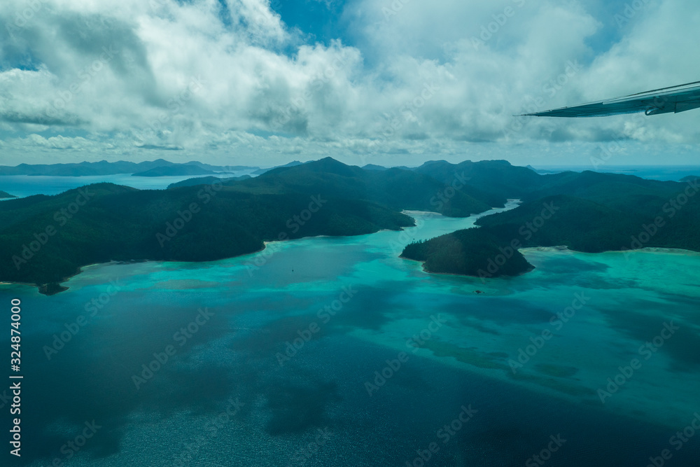 Naklejka premium Aerial view tropical Whitsunday Islands Australia