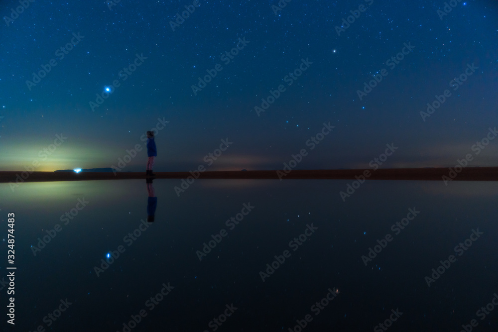 Naklejka premium 父母ヶ浜夜景リフレクション