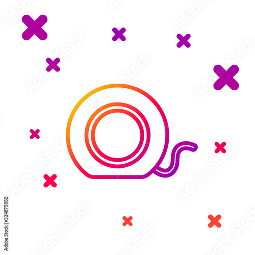 Color line Dental floss icon isolated on white background. Gradient random dynamic shapes. Vector Illustration