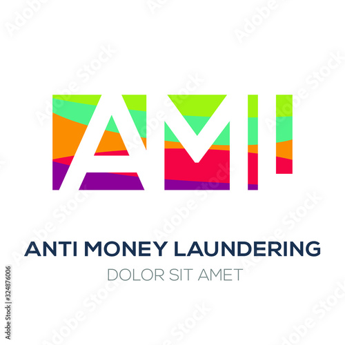 Creative colorful logo , AML mean (anti money laundering) .