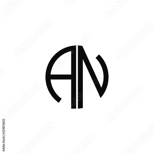 Initial letter an or na logo vector design template