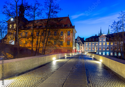 Bamberg. City Hall on the bridge.