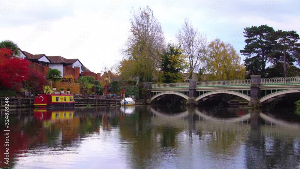 Road Bridge over the River Wey at Weybridge, Surrey, England, UK. Road Bridge over the River Wey at Weybridge, Surrey, England, UK.