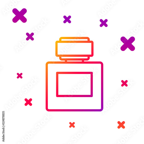 Color line Aftershave icon isolated on white background. Cologne spray icon. Male perfume bottle. Gradient random dynamic shapes. Vector Illustration