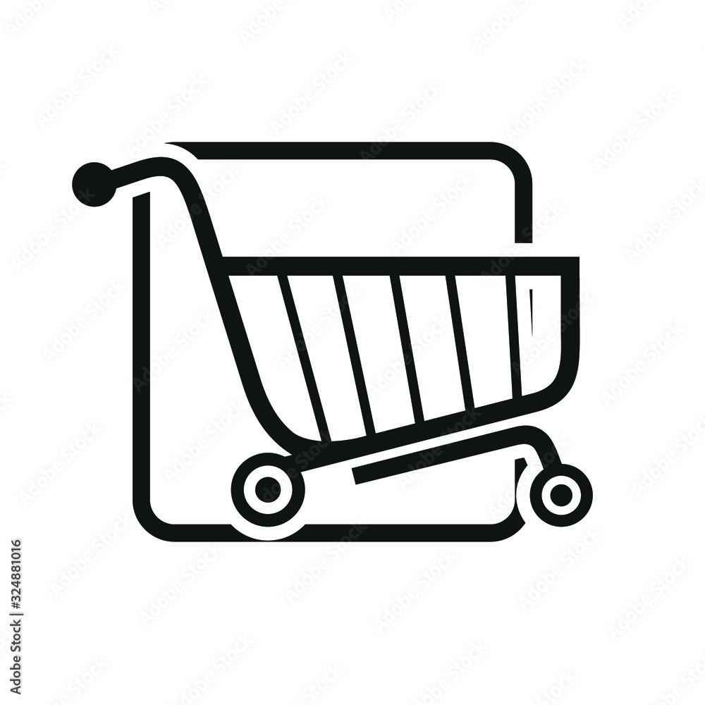 shopping cart illustration, web icon, flat style, truck shopping cart illustration, web icon, flat style, truck