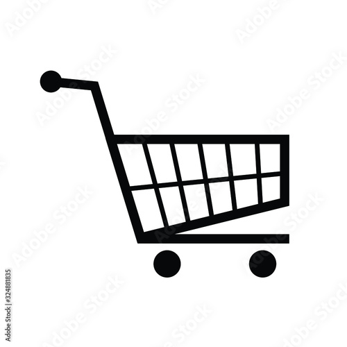 shopping cart illustration, web icon, flat style