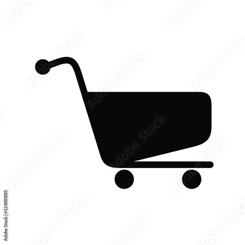 shopping cart illustration, web icon, flat style