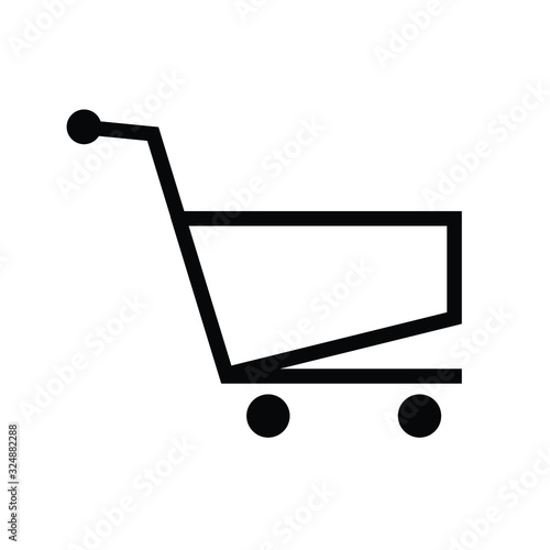 shopping cart illustration, web icon, flat style