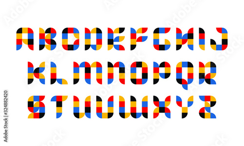 Bauhaus display font typeface vector with geometric style