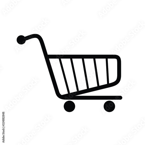 shopping cart illustration, web icon, flat style