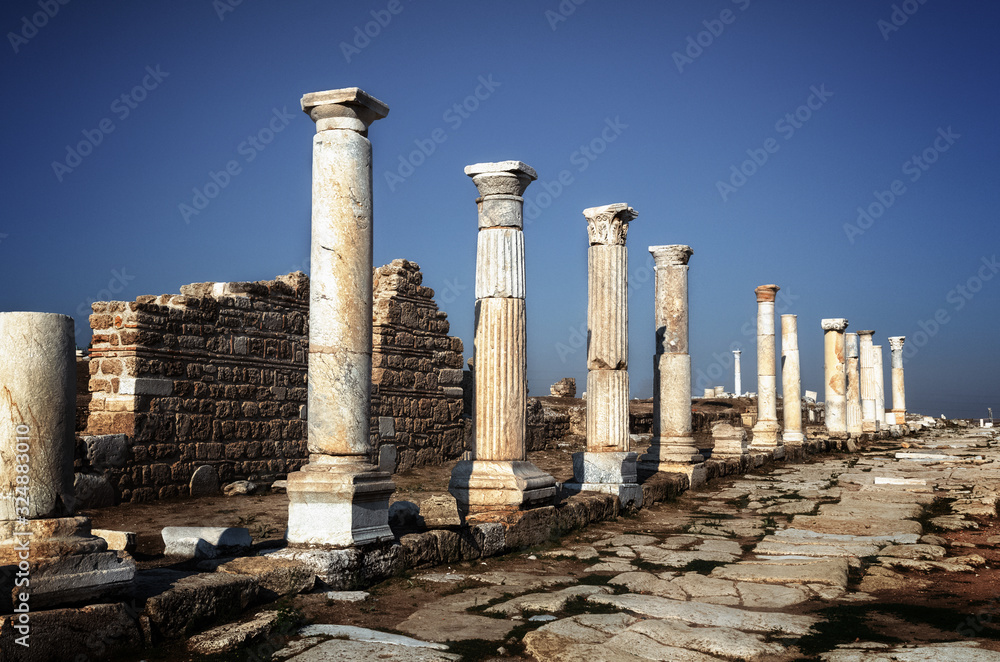 Laodocia Turkey ruins columns white summer sun Greece antiquity