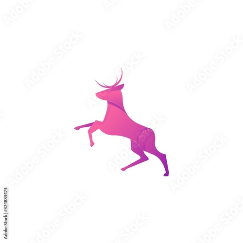 Deer Gradient Art Illustration Vector Template