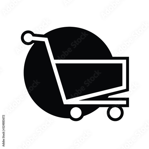 shopping cart illustration, web icon, flat style