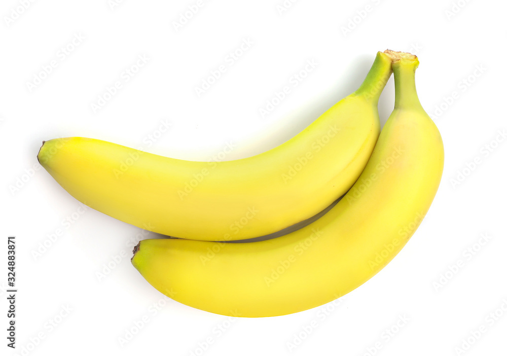 Ripe bananas isolated on white background. Ripe bananas isolated on white background.