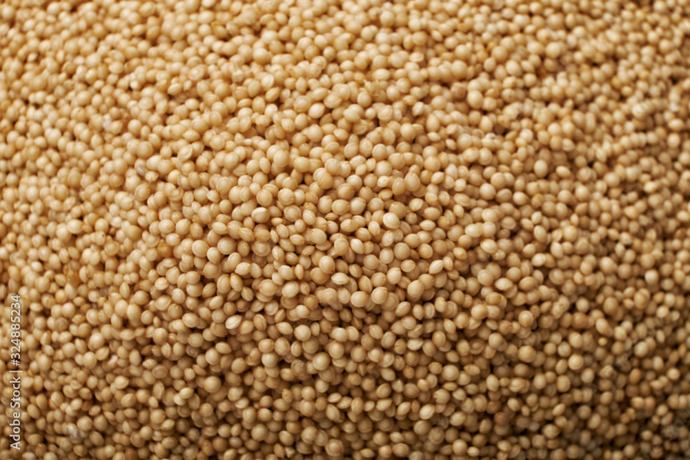 Raw organic amaranth grain in a bowl