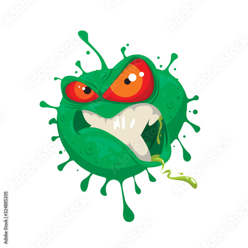 cartoon evil coronavirus vector illustration