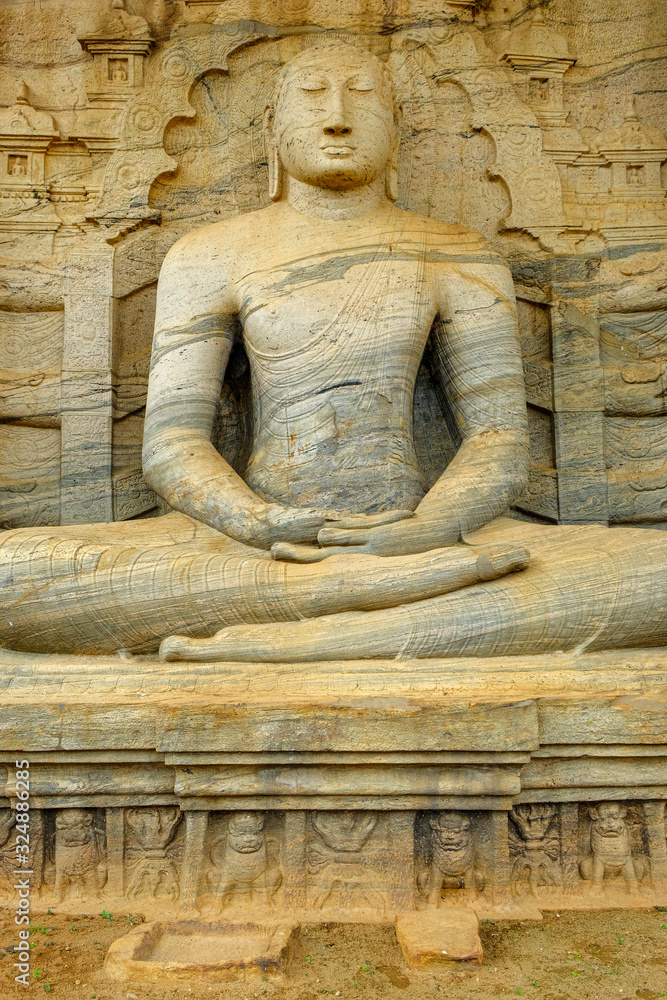 Buddha statues in Gal Vihara in Polonnaruwa, Sri Lanka.