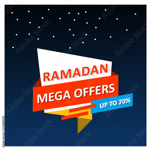 Mega sale banner template design,modern background .Vector illustration