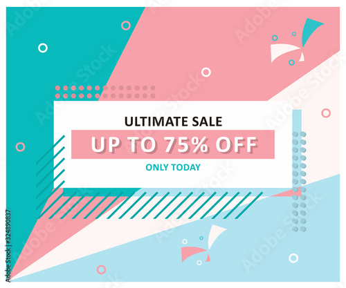 Mega sale banner template design,modern background .Vector illustration