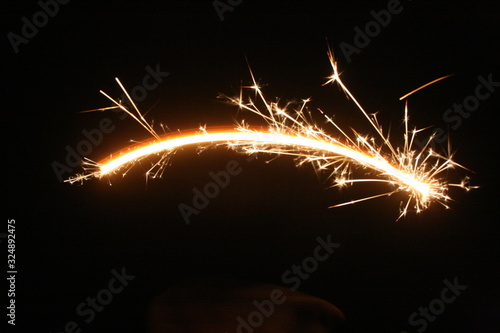 sparkler on black background