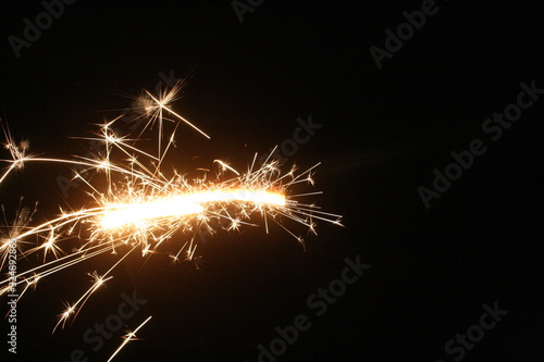 sparkler on black background