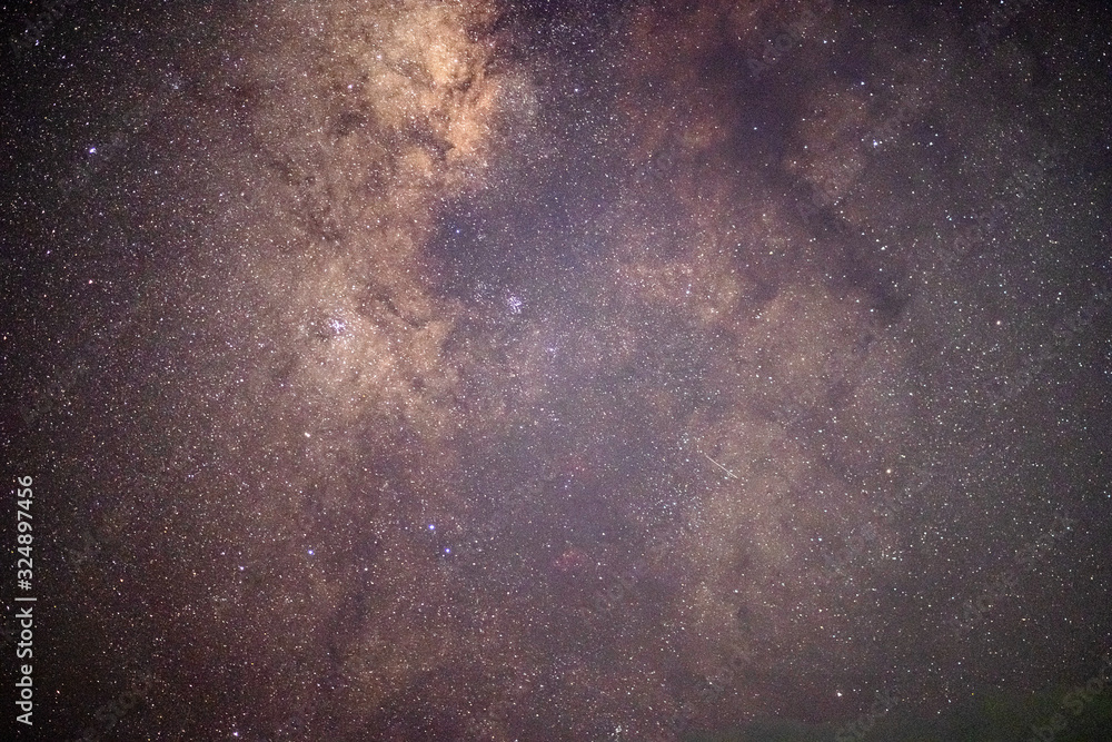 The stars and the milky way in the night sky are very beautiful.