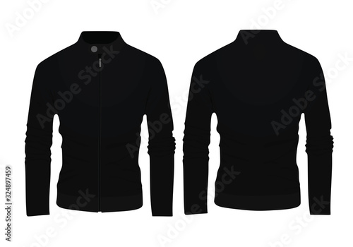 Black spring jacket. vector illustration