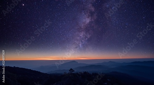 The stars and the milky way in the night sky are very beautiful.