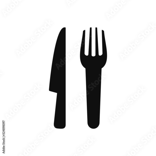 Fork knife spoon graphic symbols. Vector cutlery icons, isolated utensil image or tableware black silhouettes