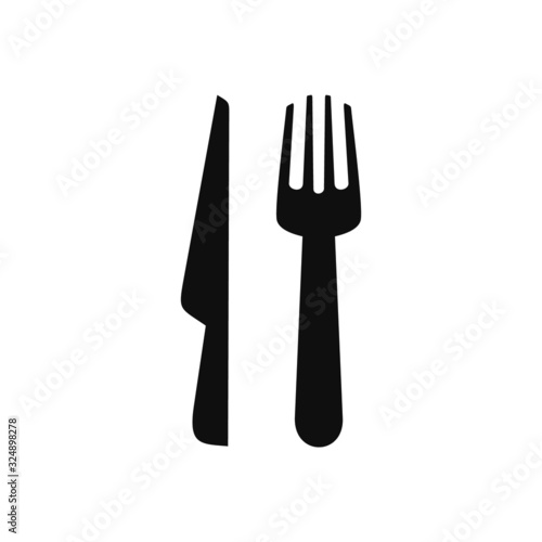 Fork knife spoon graphic symbols. Vector cutlery icons, isolated utensil image or tableware black silhouettes
