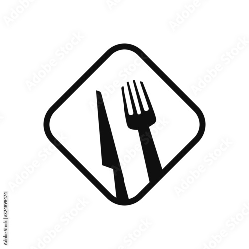 Fork knife spoon graphic symbols. Vector cutlery icons, isolated utensil image or tableware black silhouettes