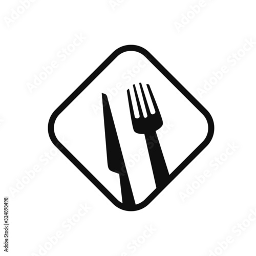 Fork knife spoon graphic symbols. Vector cutlery icons, isolated utensil image or tableware black silhouettes
