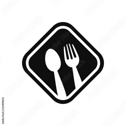 Fork knife spoon graphic symbols. Vector cutlery icons, isolated utensil image or tableware black silhouettes