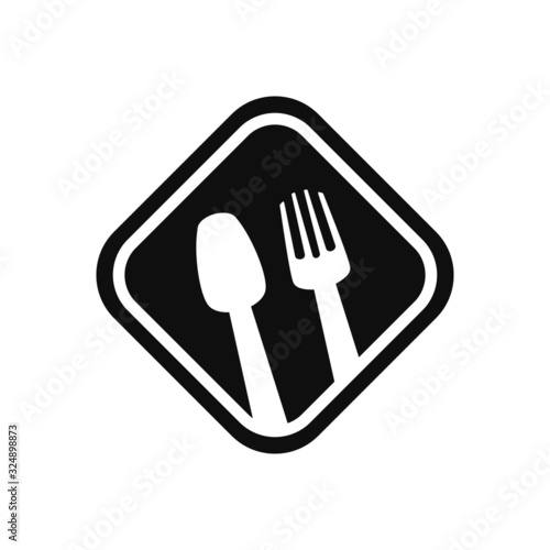 Fork knife spoon graphic symbols. Vector cutlery icons, isolated utensil image or tableware black silhouettes
