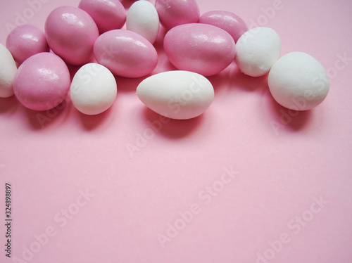 pink and white candies background