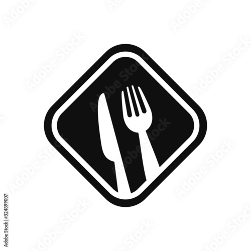 Fork knife spoon graphic symbols. Vector cutlery icons, isolated utensil image or tableware black silhouettes
