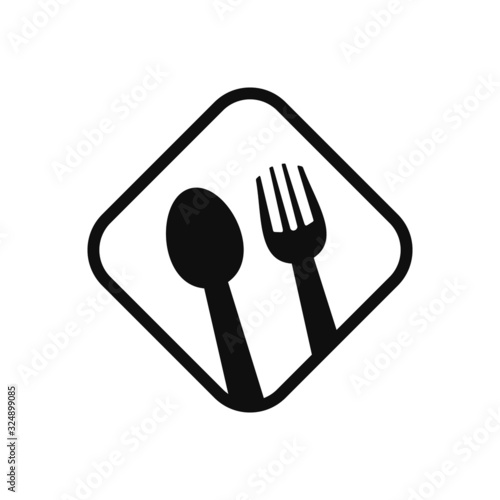 Fork knife spoon graphic symbols. Vector cutlery icons, isolated utensil image or tableware black silhouettes