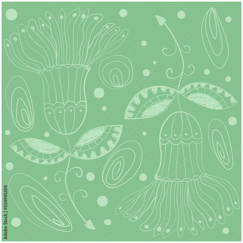 Vector floral detailed ornament on a colored background