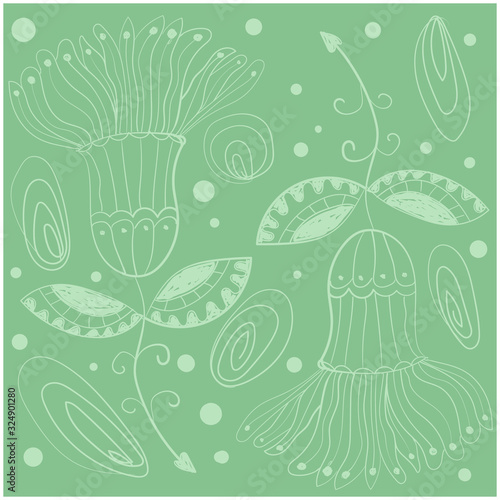 Vector floral detailed ornament on a colored background