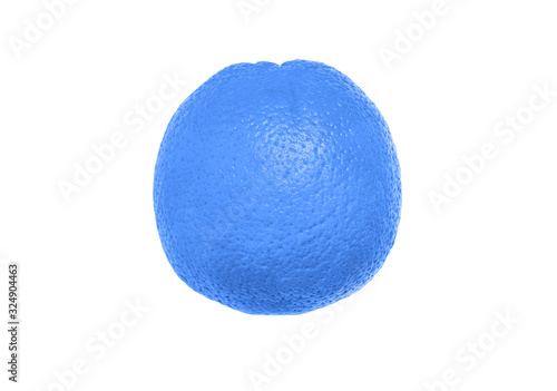 Ripe blue orange isolated on white background with copy space for text or images.