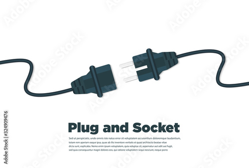 Get connected plug and socket flat icon