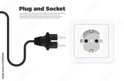 Get connected plug and socket flat icon