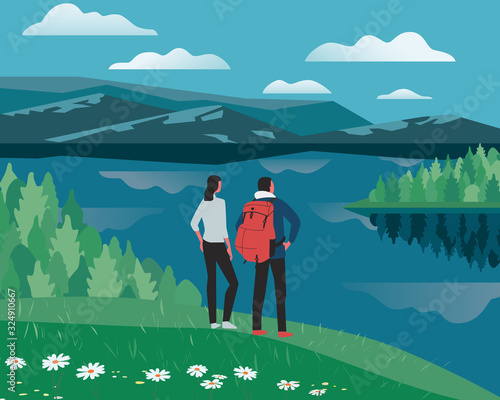 Green valley hiking adventure trip poster