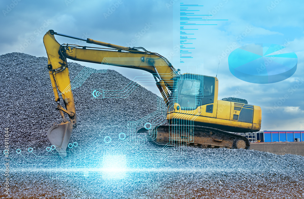 artificial intelligence controls the excavator without human intervention and transfers data to the cloud systems for storage and analysis artificial intelligence controls the excavator without human intervention and transfers data to the cloud systems for storage and analysis