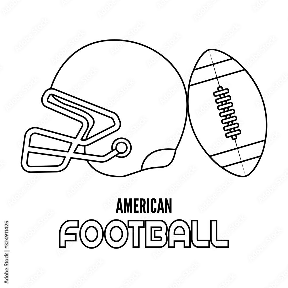 Helmet and american football ball Helmet and american football ball