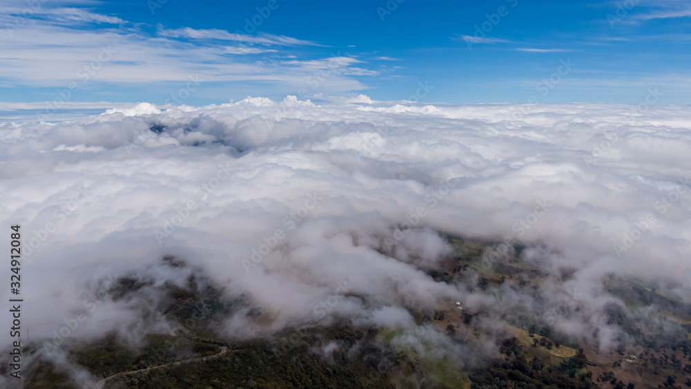 Obraz premium Beautiful aerial view of the Irazu Volcano in Costa Rica 