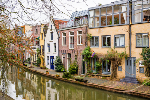 Utrecht, Netherlands - January 07, 2020. Water canal in winter